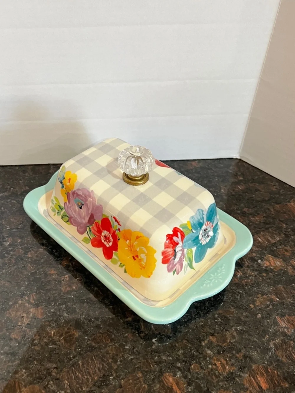 The Pioneer Women Sweet Romance Ceramic Double Stick Butter Dish Floral Ceramic